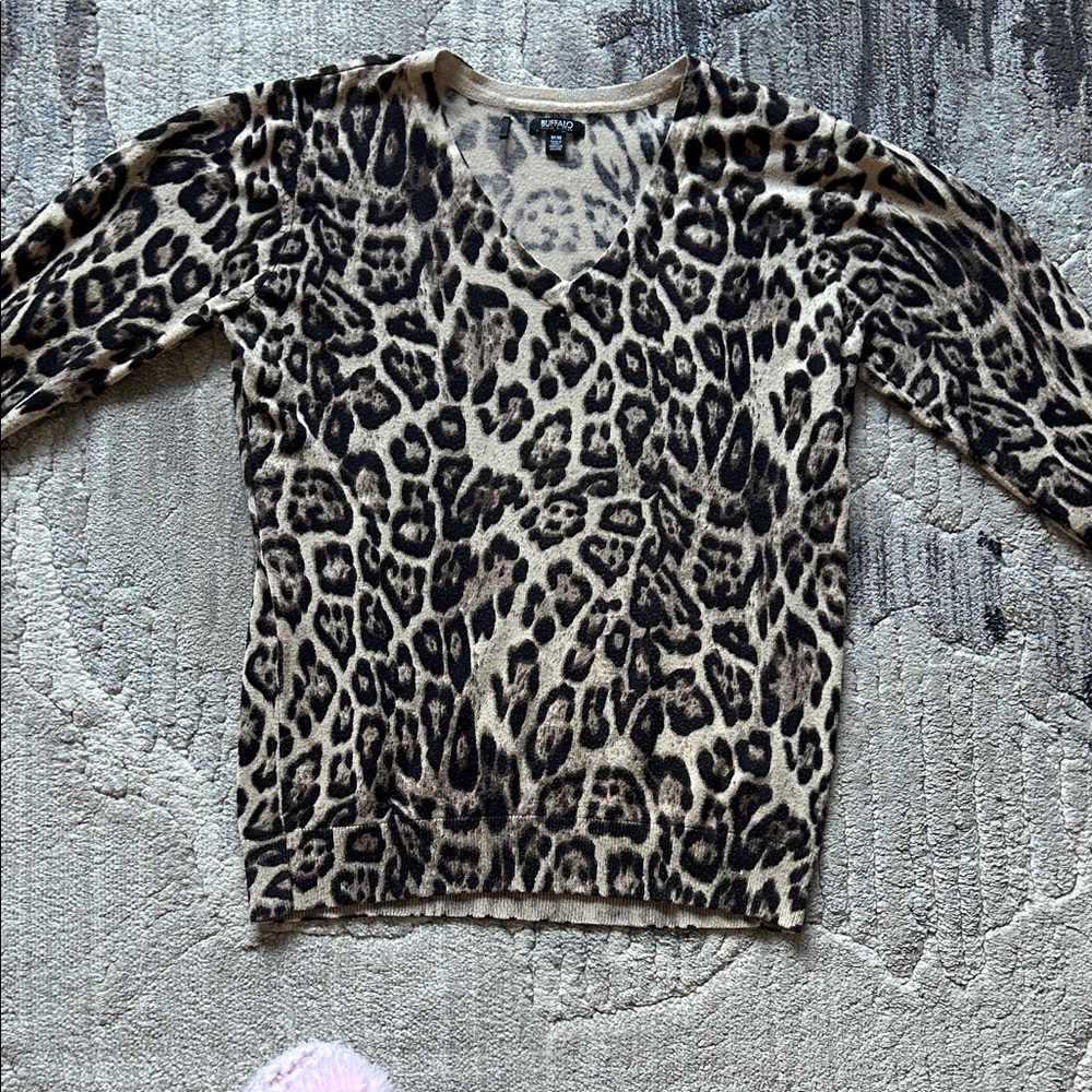 Buffalo David Bitton Animal Print V-Neck Top